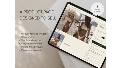 Babao product page designed to sell, shown on a tablet