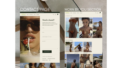 Babao contact page and worn-by-you section