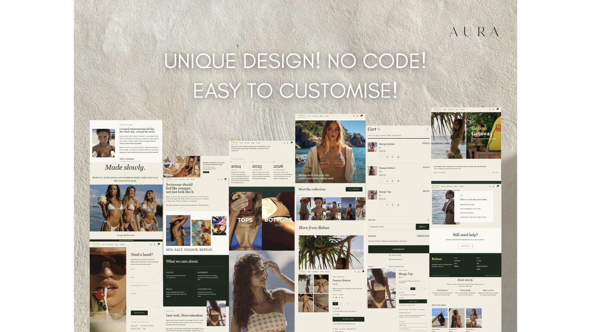 Babao editorial page layouts collage, designed to be easy to customize